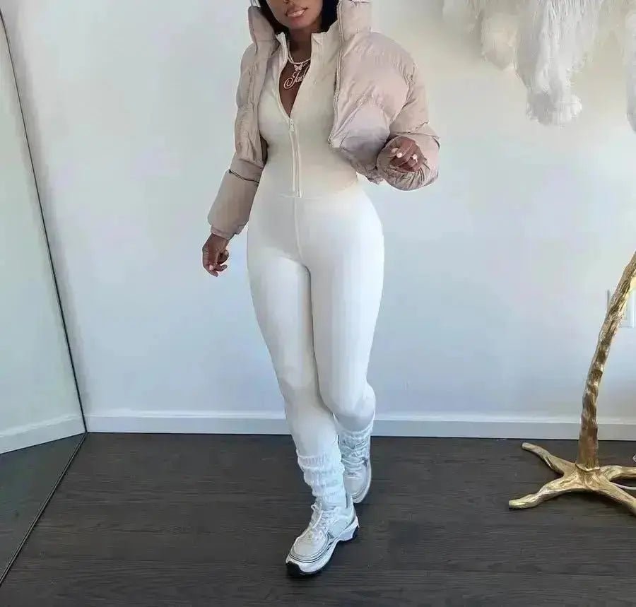 Baby It’s Cold Puffer Jacket Cream - Baddies Shop NSJ