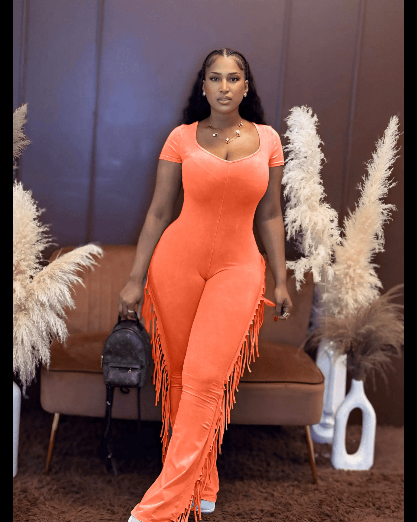 Cowboy Carter Jumpsuit Orange - Baddies Shop NSJ