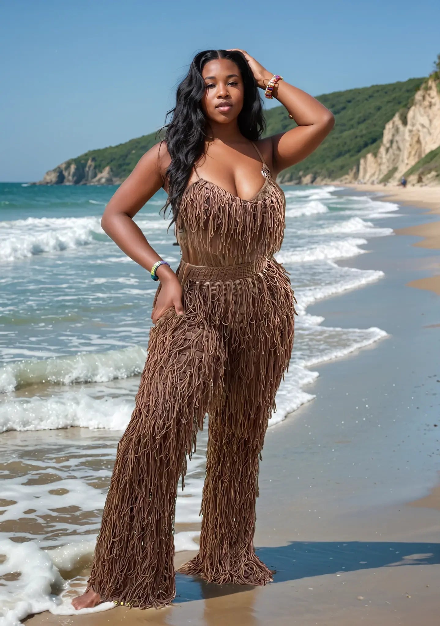 Flights Not Feelings Beach Set Brown - Baddies Shop NSJ