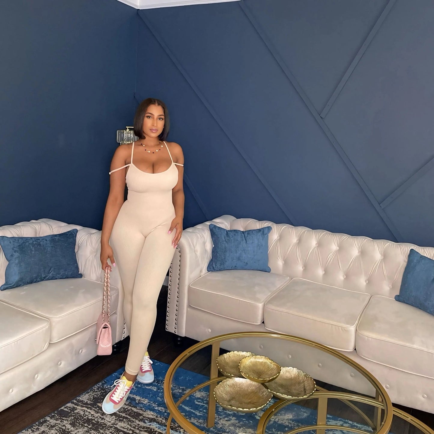 Loving On Him Jumpsuit Nude - Baddies Shop NSJ