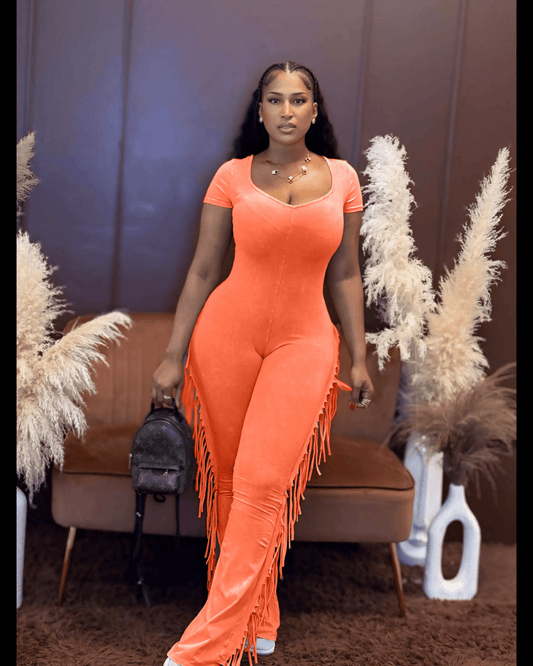 Cowboy Carter Jumpsuit Orange - Baddies Shop NSJ