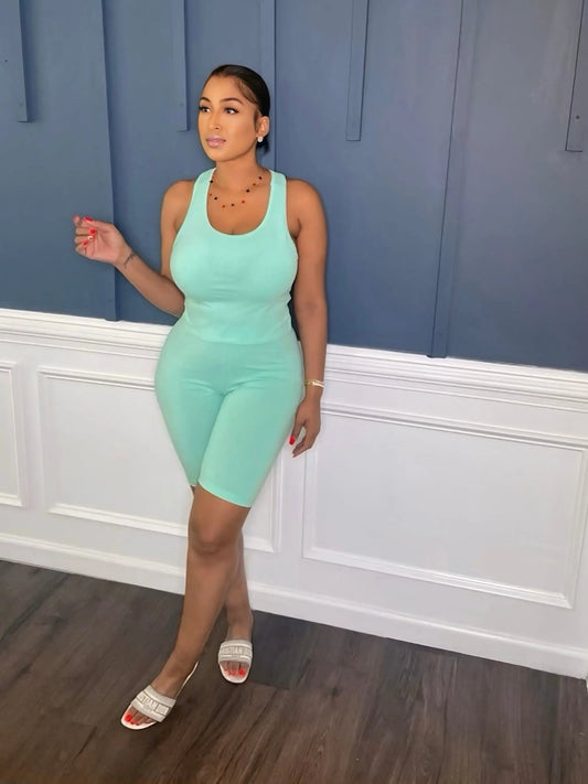 Everyday Essential Short Set Aqua Blue - Baddies Shop NSJ