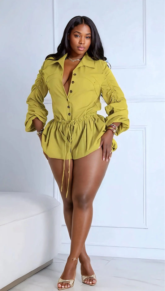 Love On Me Romper Lime - Baddies Shop NSJ